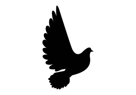 black dove icon on whiteのイラスト素材