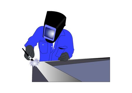 welder worker on white backgroundのイラスト素材