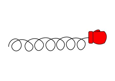 spring boxing glove on whiteのイラスト素材