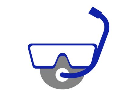 scuba diving mask on whiteのイラスト素材