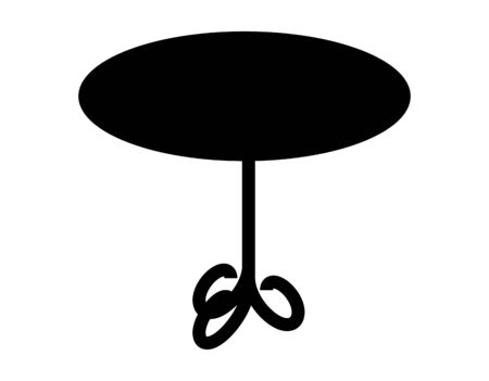 vintage table black silhouette on whiteのイラスト素材