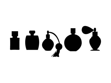 perfume bottles on whiteのイラスト素材
