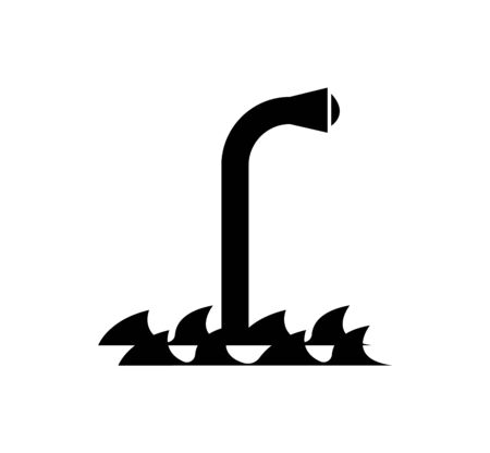 black periscope icon on whiteのイラスト素材