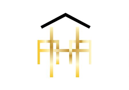 home architecture logo on whiteのイラスト素材