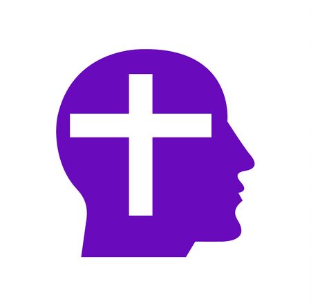 cross religion head icon on white backgroundのイラスト素材