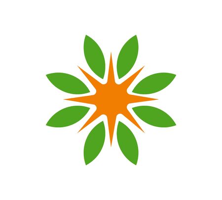 abstract floral icon isolated on white backgroundのイラスト素材
