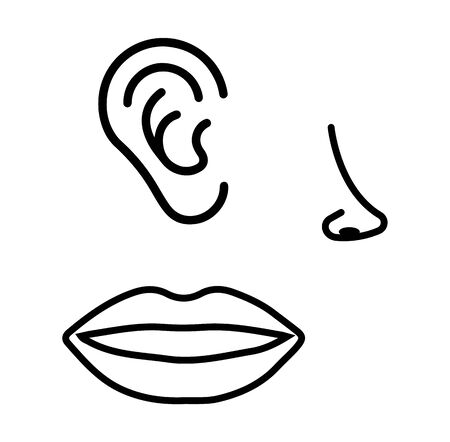 ear mouth nose icon isolatedのイラスト素材