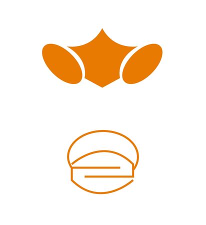 orange respirator masks icons isolatedのイラスト素材