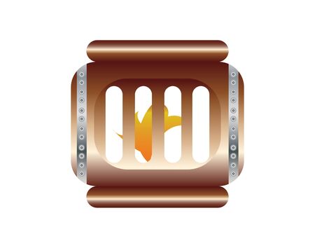 red furnace oven icon isolatedのイラスト素材