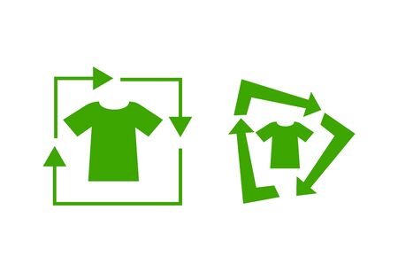 recycling green tshirt icon isolatedのイラスト素材