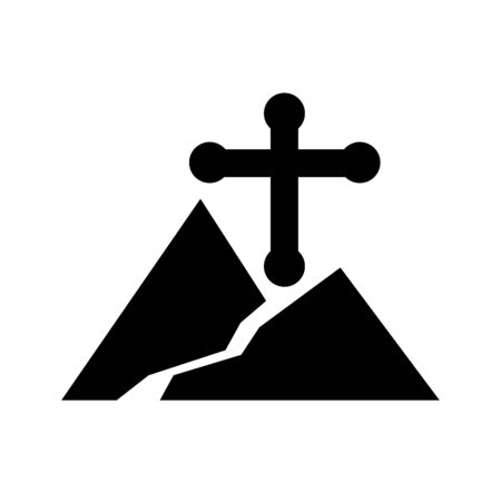 cross and mountain road icon isolatedのイラスト素材