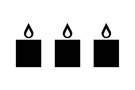 three black candles icons isolatedのイラスト素材