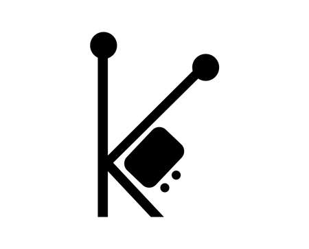 Black k letter tv icon isolatedのイラスト素材