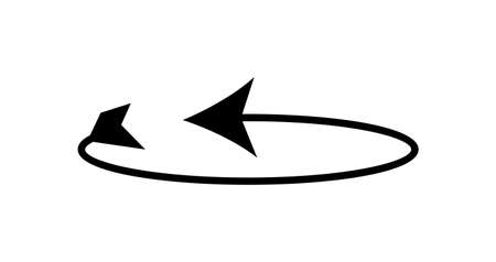 black arrow rotating icon isolatedのイラスト素材