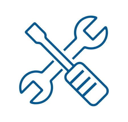 wrench and screwdriver iconのイラスト素材