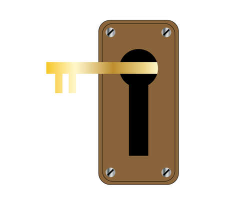 key with keyhole icon isolated on white backgroundのイラスト素材