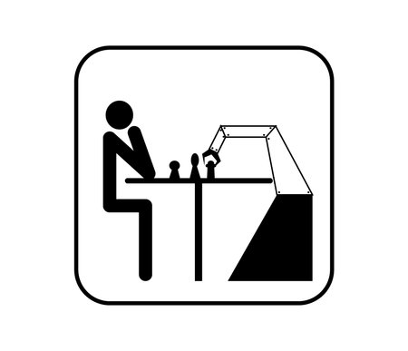 man and machine playing chess icon isolated on white backgroundのイラスト素材