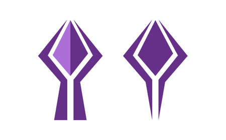 luxury purple shapes isolated on white background.のイラスト素材