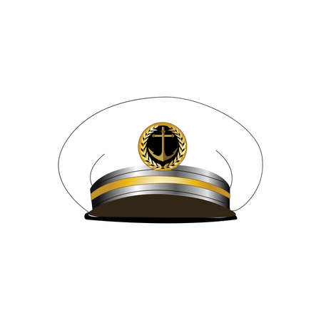 skipper hat icon on whiteのイラスト素材