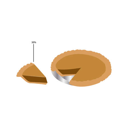 apple pie chart on whiteのイラスト素材