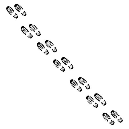 hiking shoes track isolated on white backgroundのイラスト素材