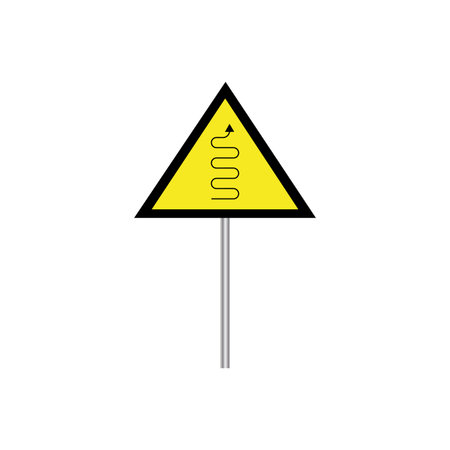 windy road traffic sign on whiteのイラスト素材