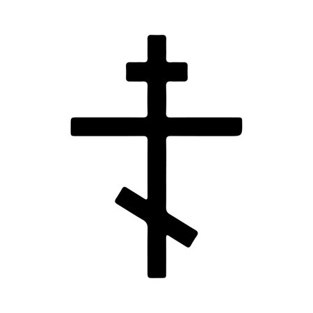 eastern orthodox cross on whiteのイラスト素材