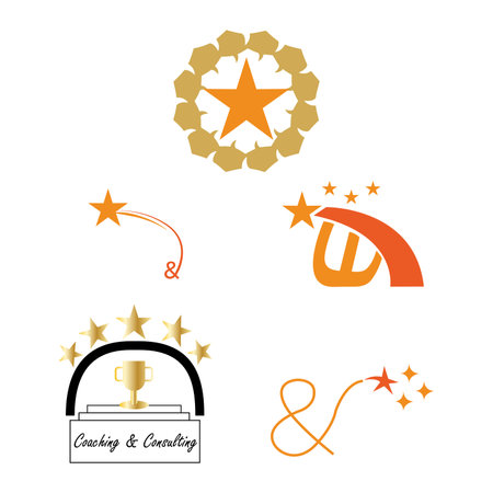 set of star symbols on whiteのイラスト素材