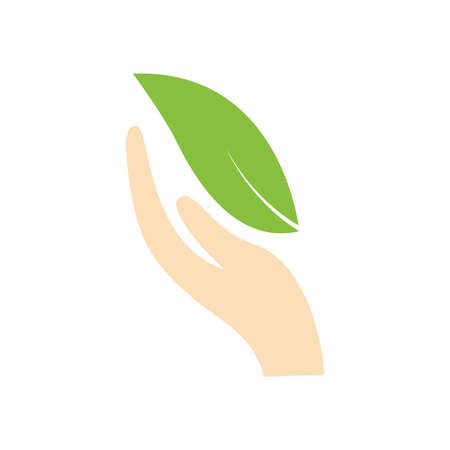 hand holding a leafのイラスト素材