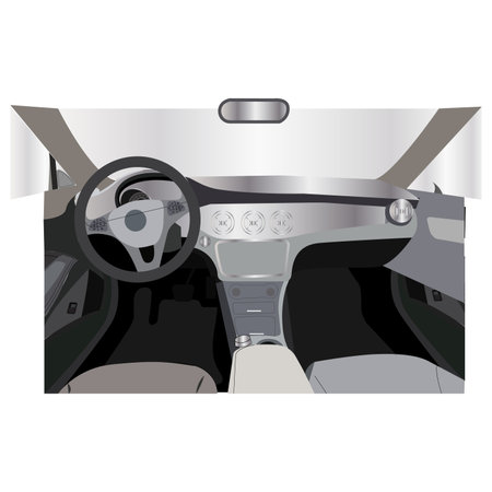 car interior isolated on white backgroundのイラスト素材