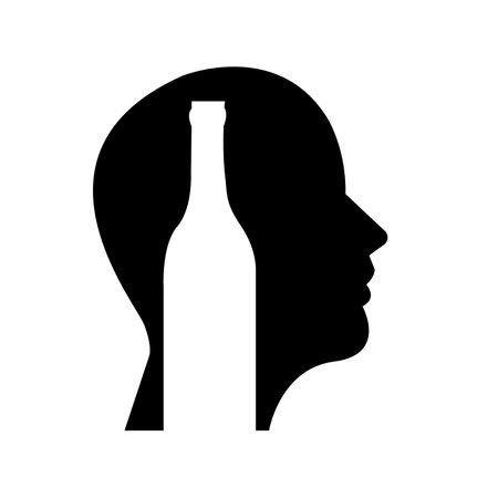 alcoholism icon isolated on whiteのイラスト素材