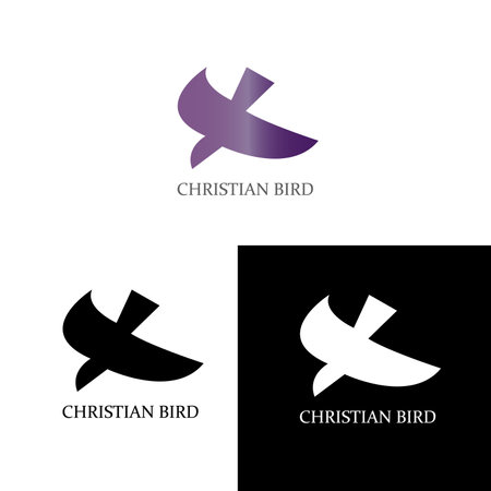 Christian bird icon isolated on whiteのイラスト素材