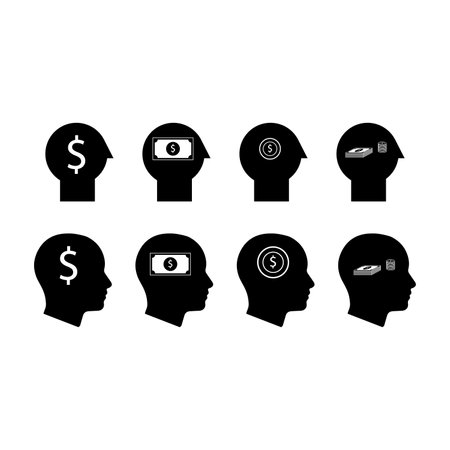 money on mind icons isolated on whiteのイラスト素材