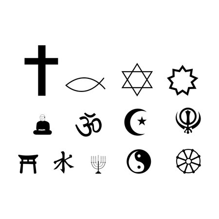 Set of diferrent religion iconsのイラスト素材