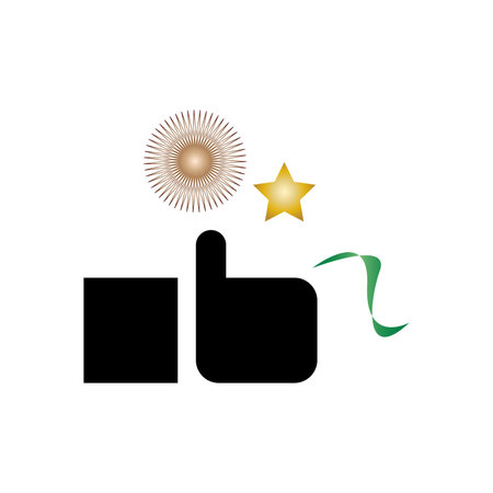 thumbs up icon on whiteのイラスト素材