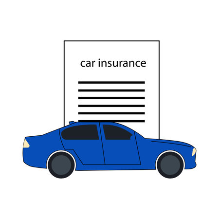 car insurance icon isolated on whiteのイラスト素材