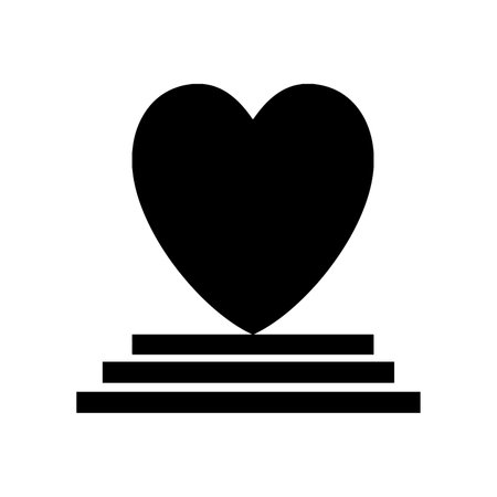 heart on steps icon isolated on white backgroundのイラスト素材