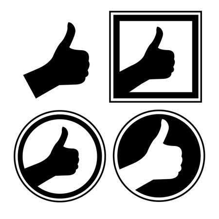 thumbs up and thumbs down icon on white background, vector illustrationのイラスト素材
