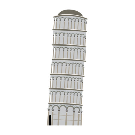 leaning tower of pisa vector cartoon illustration isolated on white backgroundのイラスト素材