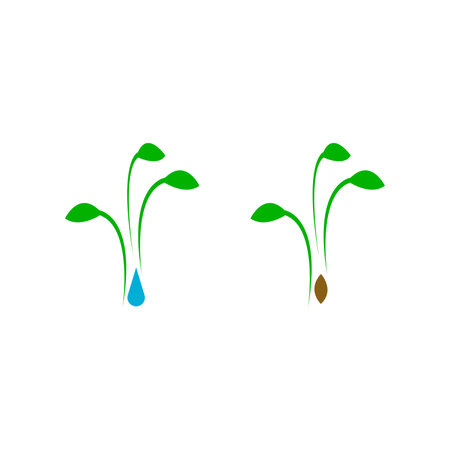 Green sprout icon. Sprout sign. Seedling symbol. Leaf nature. Vector illustrationのイラスト素材