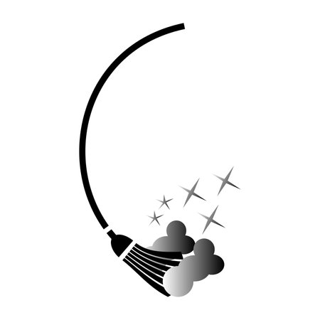 Witch broom with smoke icon. Simple illustration of witch broom with smoke vector icon for webのイラスト素材