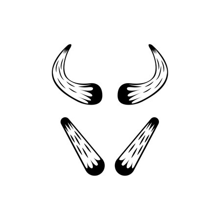 Devil horn Vector icon illustration design templateのイラスト素材