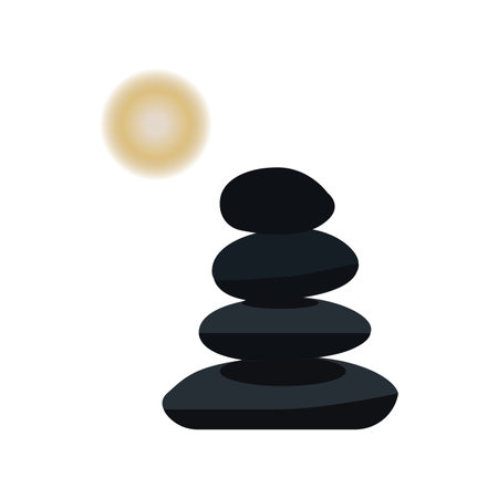 Spa stones icon. Flat color design. Vector Illustration.のイラスト素材