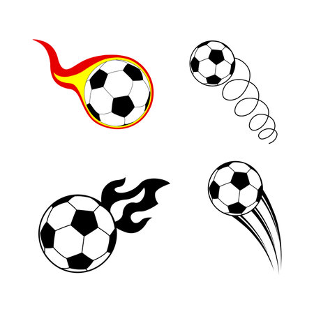 Soccer ball icon set on a white background. Vector illustration.のイラスト素材