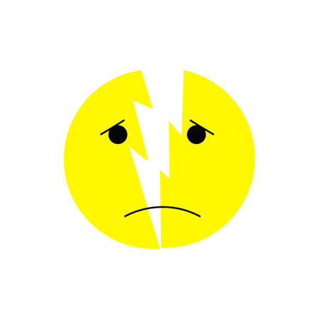 sad broken face on whiteのイラスト素材