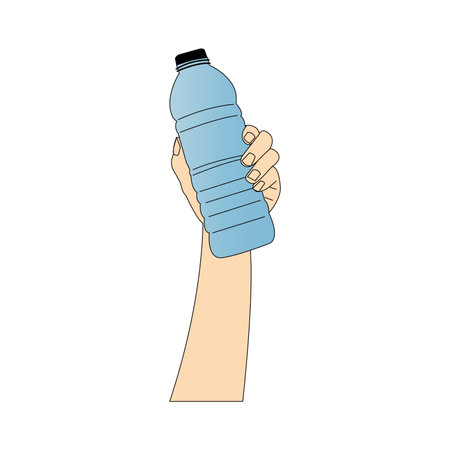 water bottle in the handのイラスト素材