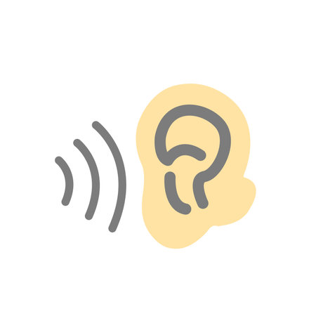 Ear hearing aid related icon on background for graphic and web design. Creative illustration concept symbol for web or mobile appのイラスト素材