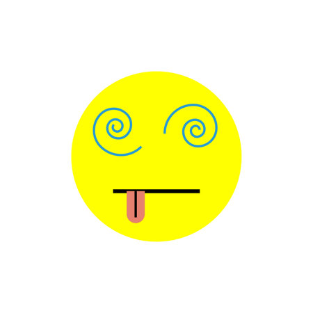 Smiling emoticon with tongue out. Emoticon vector illustrationのイラスト素材
