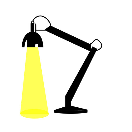 Illustration of a desk lamp on a white background. Vector illustrationのイラスト素材