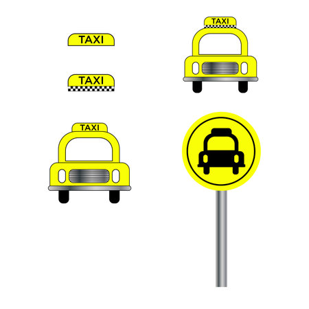 Taxi sign on white background. Vector illustration. Eps 10.のイラスト素材
